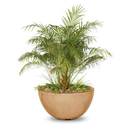 The Outdoor Plus 30 Round Luna Planter Bowl - GFRC Concrete - Brown - OPT-LUNPO30-BRN